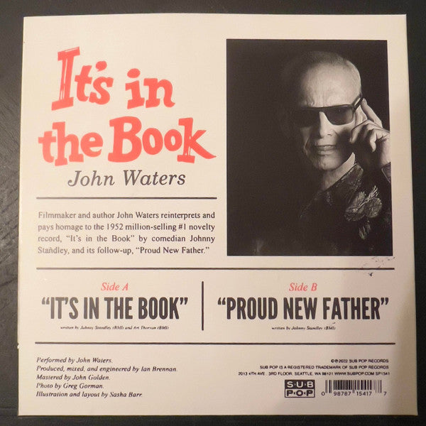 John Waters : It's In The Book (7", Single, Gol)