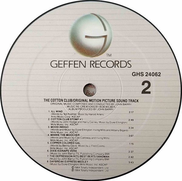 John Barry : The Cotton Club (Original Motion Picture Sound Track) (LP, Album, Spe)