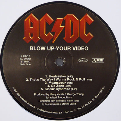 AC/DC : Blow Up Your Video (LP, Album, RE, RM, 180)