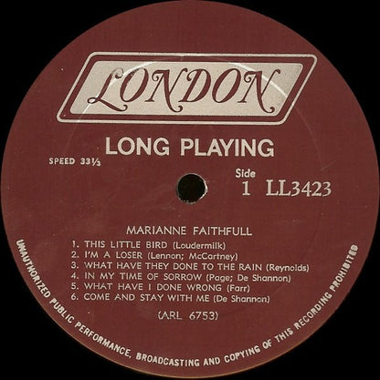 Marianne Faithfull : Marianne Faithfull (LP, Album, Mono, All)