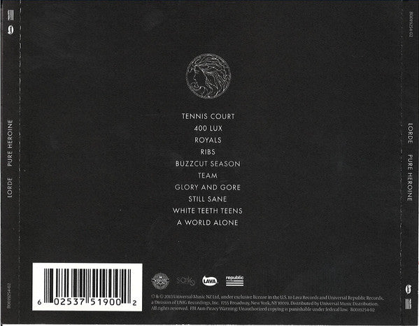 Lorde : Pure Heroine (CD, Album)