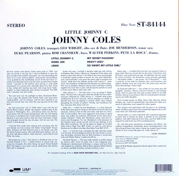 Johnny Coles : Little Johnny C (LP, Album, RE, 180)