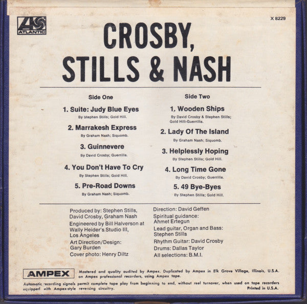 Crosby, Stills & Nash : Crosby, Stills & Nash (Reel, 4tr Stereo, 7" Reel, Album)
