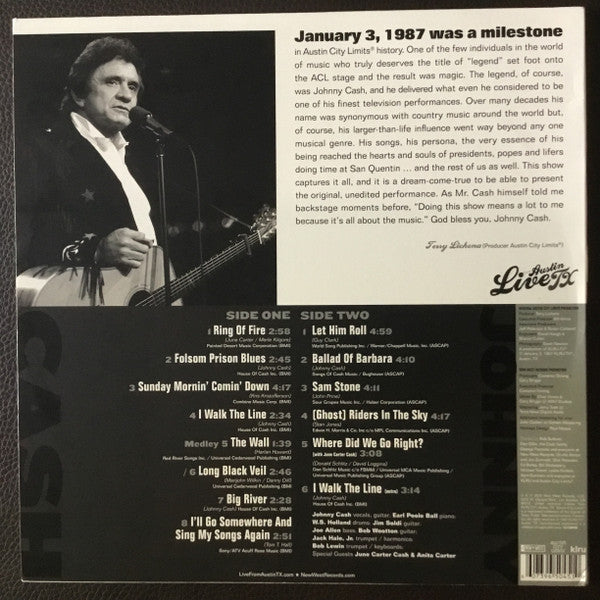 Johnny Cash : Live From Austin TX (LP, Album, Bla)
