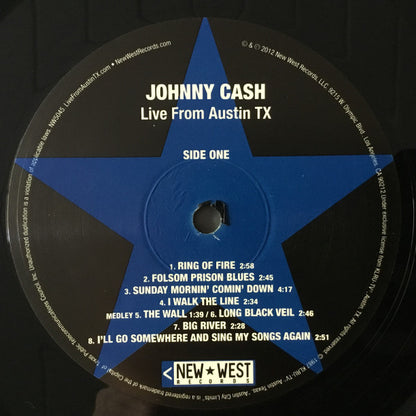 Johnny Cash : Live From Austin TX (LP, Album, Bla)