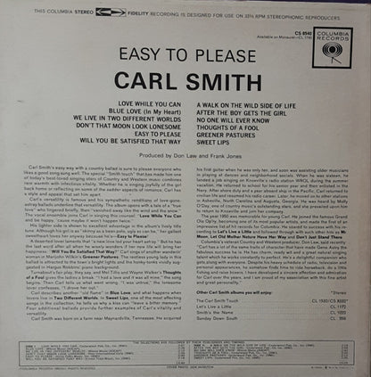 Carl Smith (3) : Easy To Please (LP, Album,  )