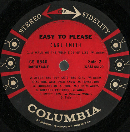 Carl Smith (3) : Easy To Please (LP, Album,  )