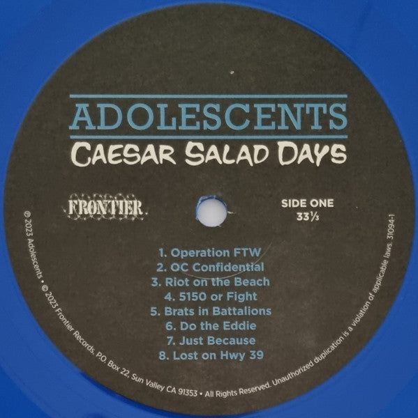 Adolescents : Caesar Salad Days (LP, Album, Ltd, Blu)