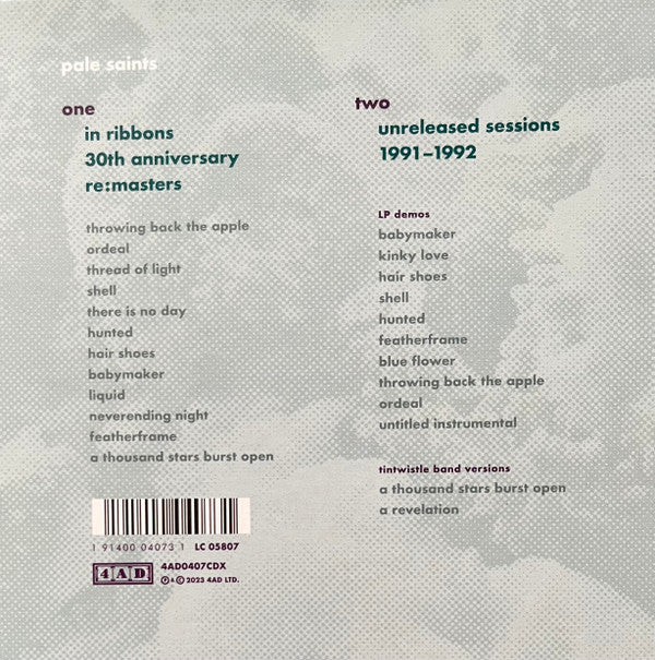 Pale Saints : In Ribbons • 30th Anniversary Re:Masters (CD, Album, RE, RM + CD, Comp)