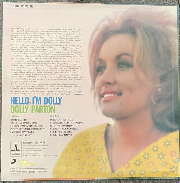 Dolly Parton : Hello, I'm Dolly (LP, Album, Club, Ltd, RE, RM, Ora)