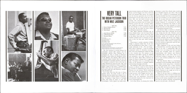 Oscar Peterson Trio* With Milt Jackson : Very Tall (LP, Album, RE, 180)