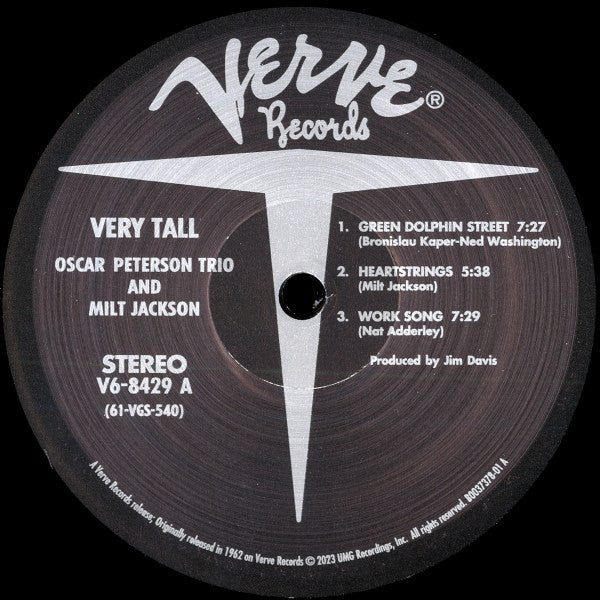 Oscar Peterson Trio* With Milt Jackson : Very Tall (LP, Album, RE, 180)