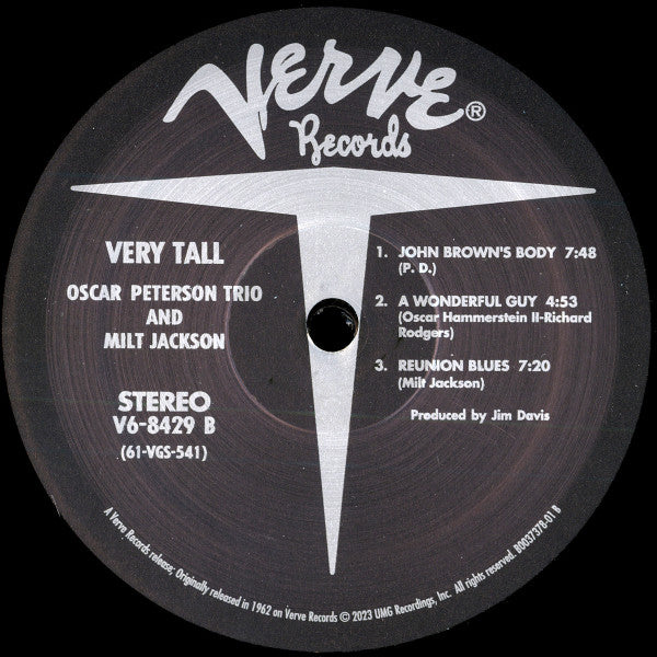 Buy Oscar Peterson Trio* With Milt Jackson : Very Tall (LP, Album