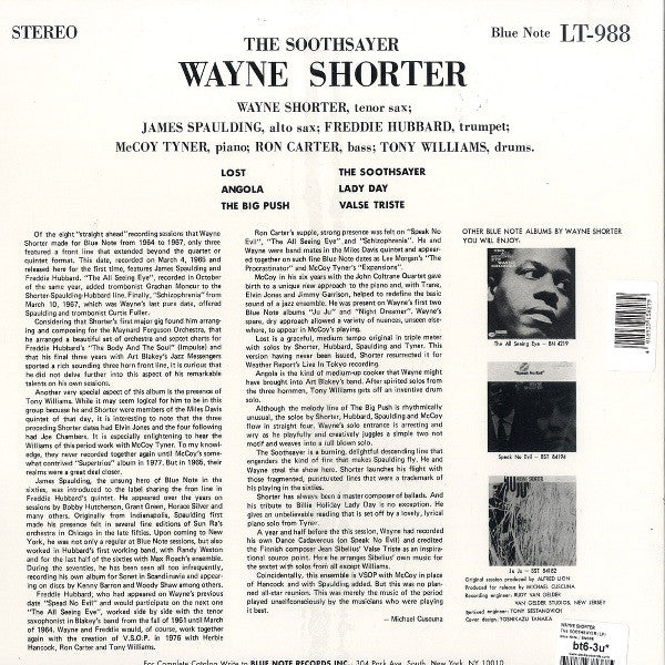 Wayne Shorter : The Soothsayer (LP, Album, RE)