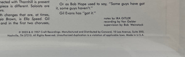 Gil Evans : Gil Evans & Ten (LP, Album, RSD, Mono, Ltd, RE, RM, 180)