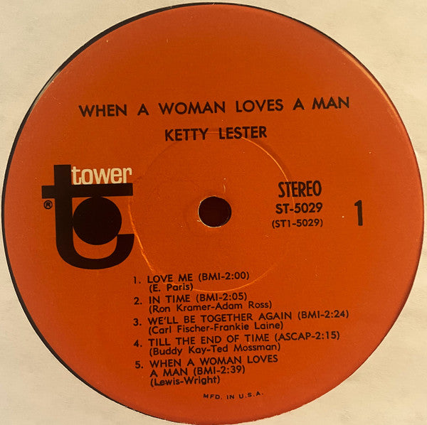 Ketty Lester : When A Woman Loves A Man (LP, Album, Los)