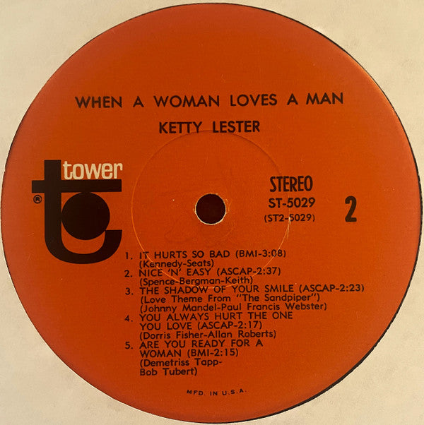 Ketty Lester : When A Woman Loves A Man (LP, Album, Los)