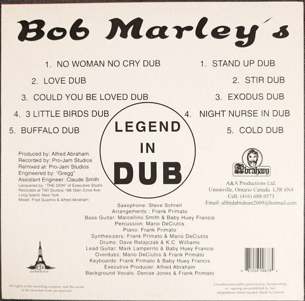 Various : Bob Marley's Legend In Dub (LP, Album, Gre)