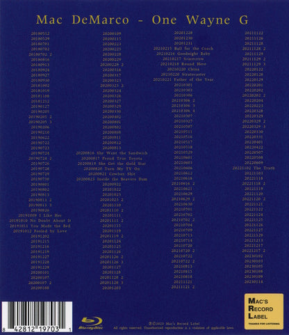 Mac DeMarco : One Wayne G (Blu-ray, Blu-ray-A, Album, 24b)