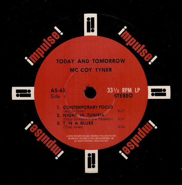 McCoy Tyner : Today And Tomorrow (LP, Album, RE, RM, 180)