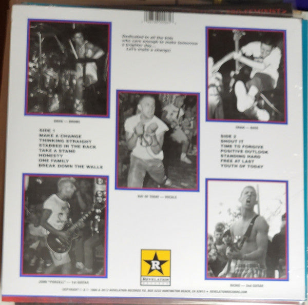 Youth Of Today : Break Down The Walls (LP, Album, Ltd, RE, Pin)