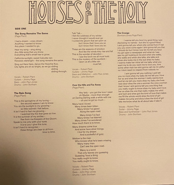 Led Zeppelin : Houses Of The Holy (LP, RM)