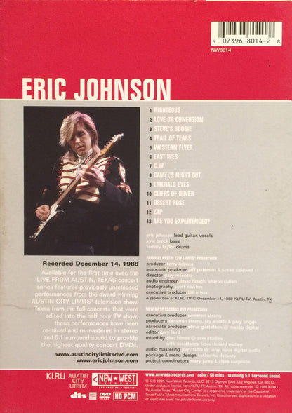 Eric Johnson (2) : Live From Austin, TX (DVD-V, RM, Multichannel, NTSC)