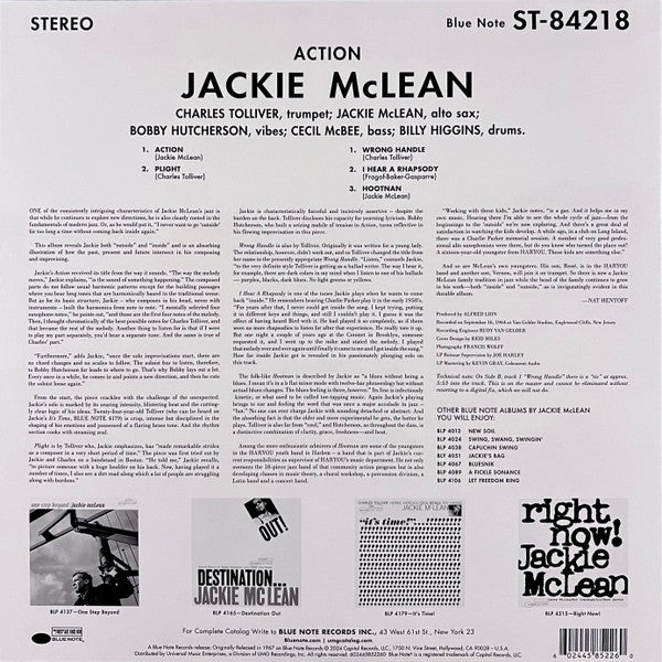 Jackie McLean : Action (LP, Album, RE, 180)