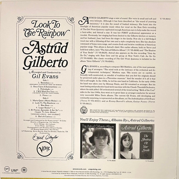Astrud Gilberto : Look To The Rainbow (LP, Album, Ltd, RE, Yel)