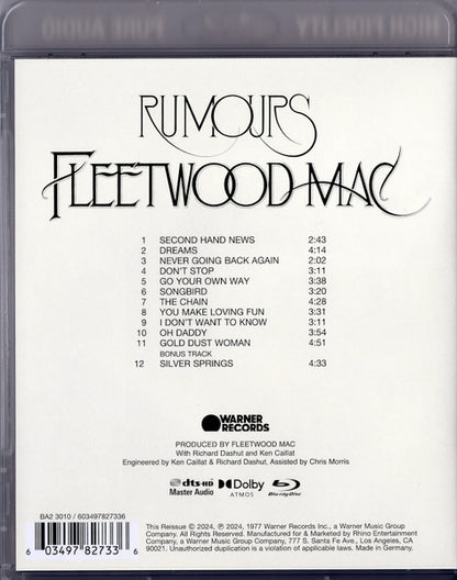 Fleetwood Mac : Rumours (Blu-ray, Blu-ray-A, Album, Ltd, RE, Multichannel, )