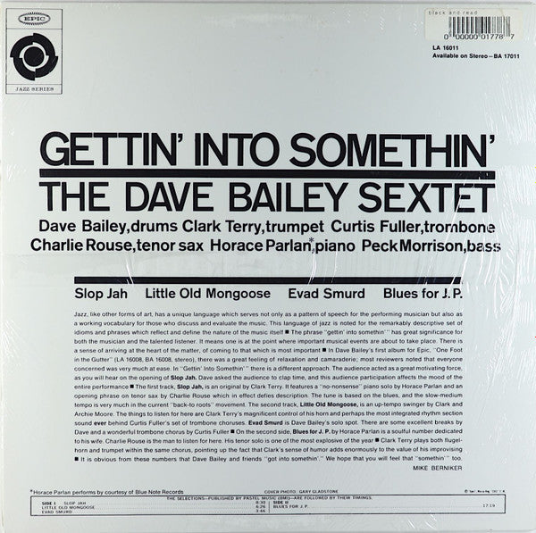 The Dave Bailey Sextet : Gettin' Into Somethin' (LP, Album, Mono, Ltd, RE, 180)