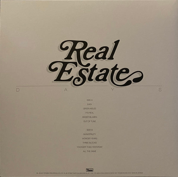 Real Estate (2) : Days (LP, Album, RP)