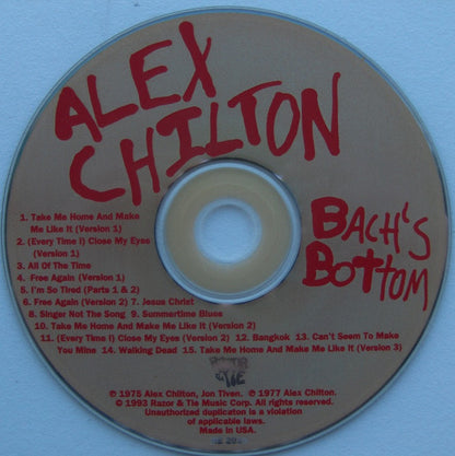 Alex Chilton : Bach's Bottom (CD, Album, RE)