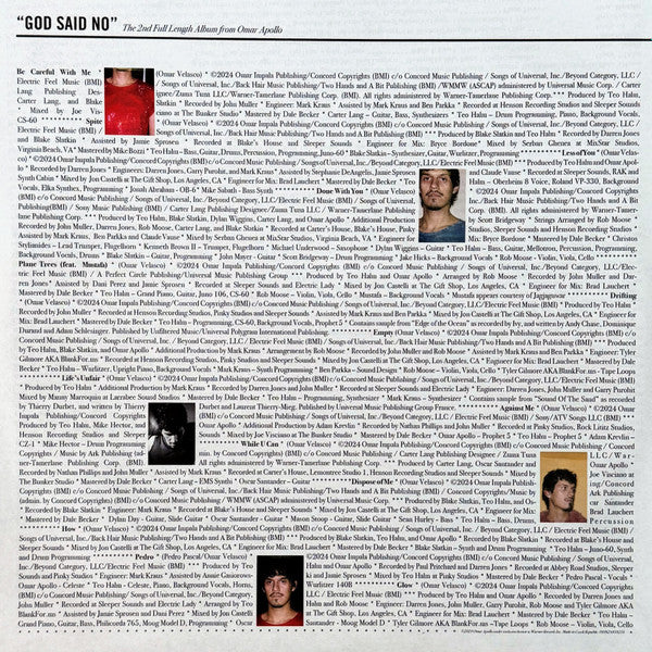 Omar Apollo : God Said No (LP, Album, Whi)