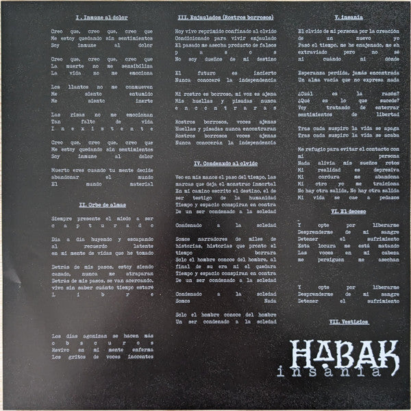 HABAK : Insania (LP, Album, Oxb)