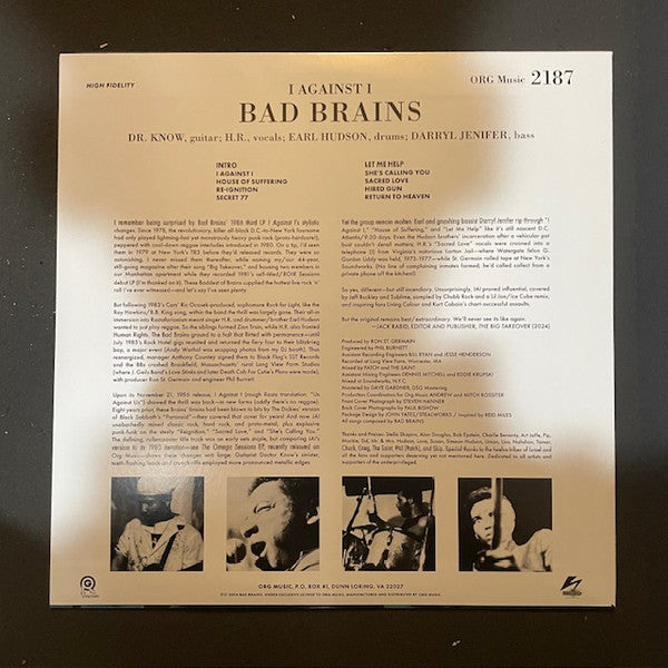 Bad Brains : I Against I (LP, Album, RE, RM)