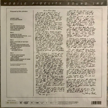 Johnny Cash : At Folsom Prison (2x12", Album, Num, RE, S/Edition, 180)