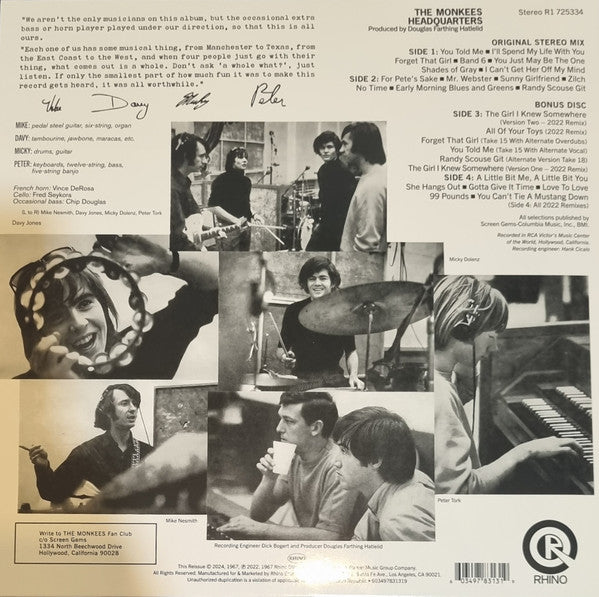 The Monkees : Headquarters (2xLP, Album, Dlx, RE, RM)