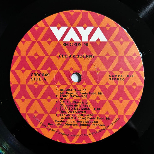Celia Cruz & Johnny Pacheco : Celia & Johnny (LP, Album, RE, 180)