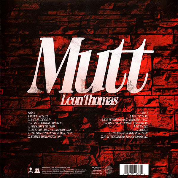 新品未開封 Leon Thomas Mutt レオントーマス LPレコード MUTT Vinyl - Leon Thomas Official Store