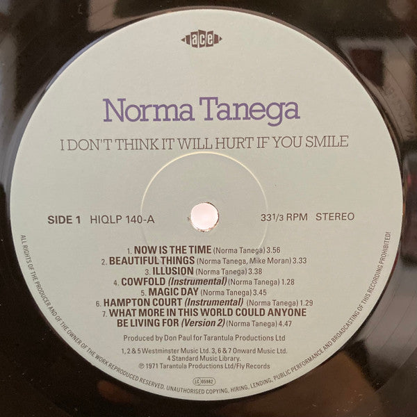 Norma Tanega : I Don't Think It Will Hurt If You Smile (LP, Album, RE)
