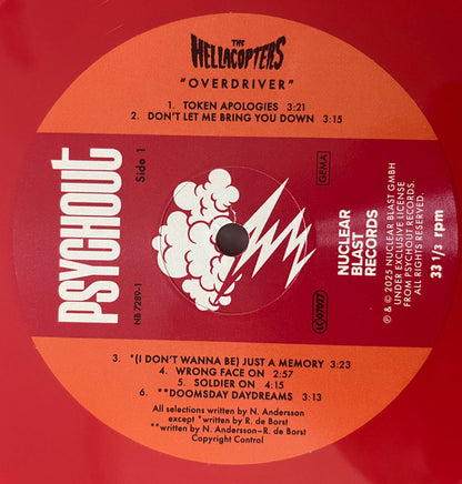 The Hellacopters : Overdriver (LP, Album, Red)