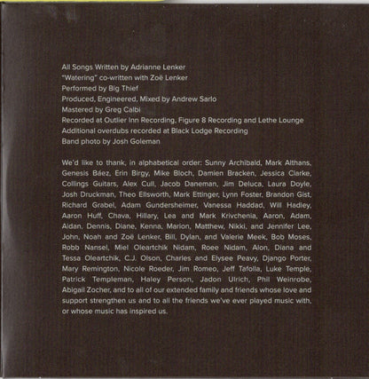 Big Thief : Capacity (CD, Album, RE)