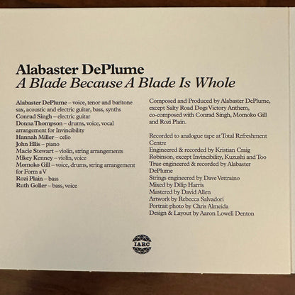 Alabaster DePlume : A Blade Because A Blade Is Whole (CD, Album)