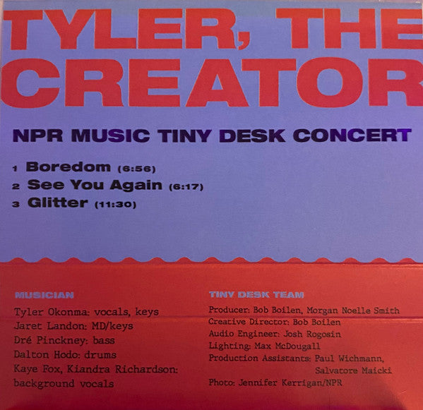 Tyler, The Creator : Tyler, The Creator Npr Music Tiny Desk Concert (Cass, EP, Unofficial, Tra)