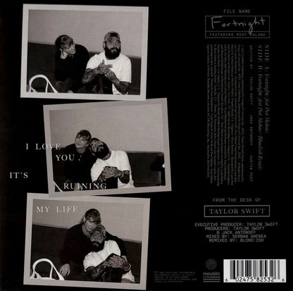 Taylor Swift Featuring Post Malone : Fortnight (7", RSD, Single, Whi)
