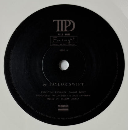 Taylor Swift Featuring Post Malone : Fortnight (7", RSD, Single, Whi)