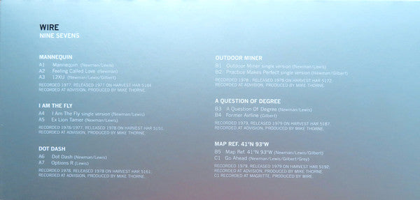 Wire : Nine Sevens  (2xLP, RSD, Comp, Ltd, RE, Bio)