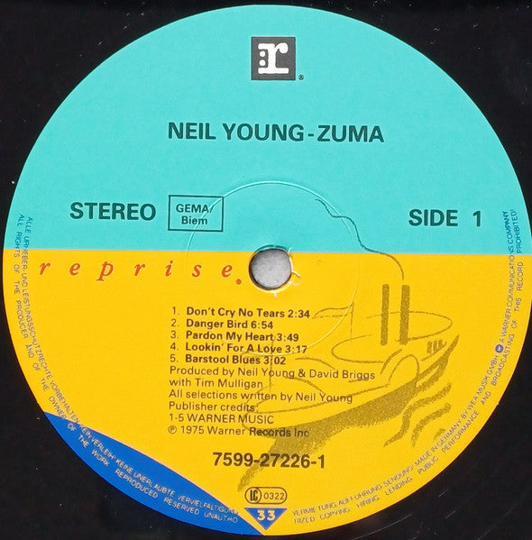 Neil Young With  Crazy Horse : Zuma (LP, Album, RE)