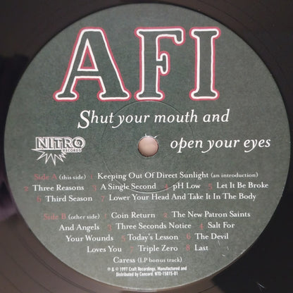 AFI : Shut Your Mouth And Open Your Eyes (LP, Album, RE)